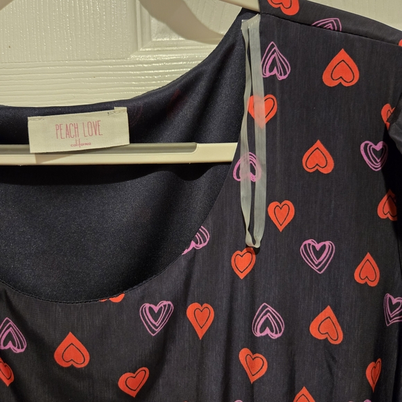 Modcloth Peach Love California Heart Patterned Dress - Picture 2 of 4